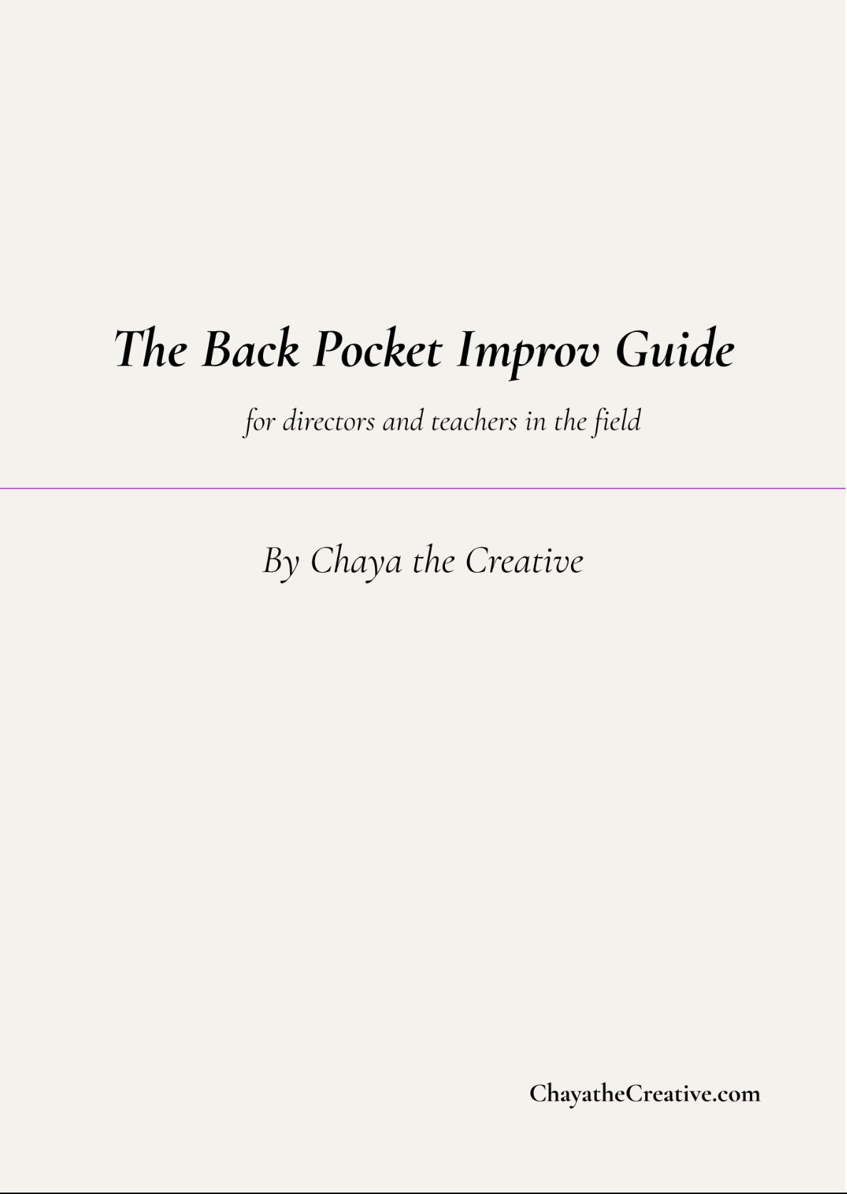 The Back Pocket Improv Guide book cover